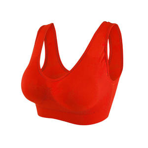 Sujetador deportivo de punto sin costuras para mujer, de verano, con soporte de alto impacto, tirantes anchos, tela transpirable, tallas grandes, logotipo personalizado, liso - Product Image 1