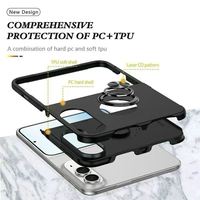 Support de voiture pliable avec anneau de maintien, protection intégrale antichoc pour les déplacements professionnels quotidiens pour iPhone Duo