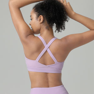 Soutien-gorge de sport <span class=keywords><strong>sexy</strong></span> à dos croisé ouvert avec logo personnalisé, coussinets amovibles, effet push-up, pour le yoga et la gym, pour femme - Product Image 2