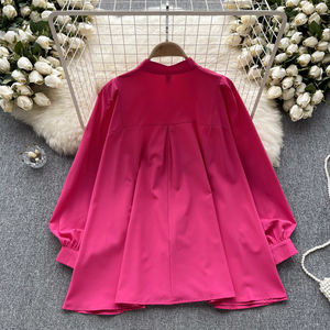 Camicette <span class=keywords><strong>Vintage</strong></span> Autunnali a Maniche Lunghe con Colletto a Fiocco per Donne, Camicie con Fiocco, <span class=keywords><strong>Top</strong></span> Retrò, Abbigliamento Femminile all'Ingrosso - Product Image 4