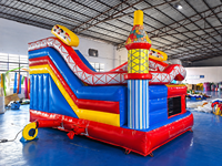 Aire de jeux gonflable pour enfants, thème cirque, toboggan, structure de jeu commerciale, 5x5x3.5M, matériau PVC, extérieur, JIALE JL-3004