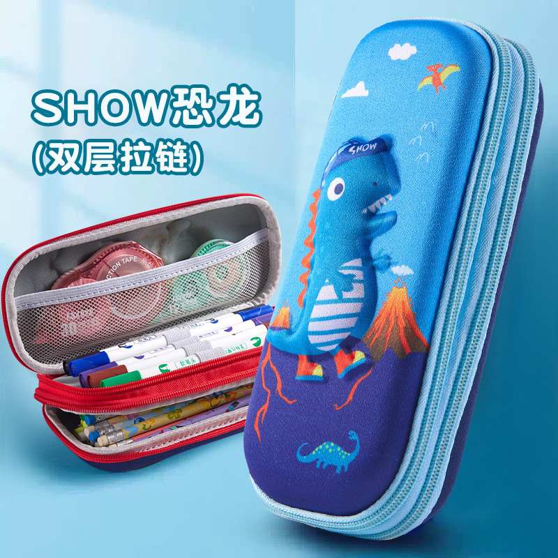 [show dinosaur] double zipper/3d large capacity