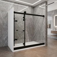 Système de porte de douche coulissante pliante en acier inoxydable SUS 304, kit complet de quincaillerie, nouvelle arrivée, kits de salle de bain