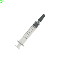 Seringue distributrice en verre OEM de 2,25 ml avec piston en plastique, récipient hermétique Luer Lock pour liquides visqueux