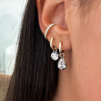 Boucles d'oreilles pendantes ovales en plaqué or avec zircon cubique, bijoux de luxe pour femmes