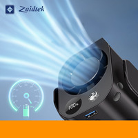 Ventilateur portable mains libres rechargeable USB à clipser sur la ceinture avec lumière LED, batterie 10000 mAh pour voiture/camping-car/usage domestique et extérieur