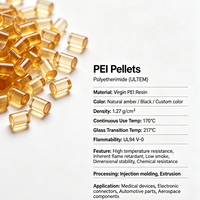 Granulés de Polyétherimide (PEI) vierges, matière première, résistants aux hautes températures et aux flammes, pour applications médicales