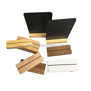 Mộc Mạc nhỏ nhà bếp Countertop Memo <span class=keywords><strong>Board</strong></span> hai mặt mini bảng đen dấu hiệu với gỗ cơ sở đứng, Tabletop menu bảng đen - Product Image 1