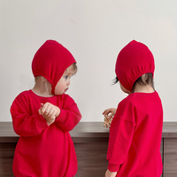 Gorro ajustable de algodón orgánico al por mayor, gorro con orejeras de bebé de estilo bonito e informal con cuerda, ropa de Navidad