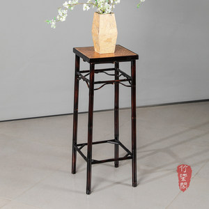 <b>Bamboo</b> Flower Stand Rectangular Lacquered Red <b>Bamboo</b> <b>Table</b> For Indoor Plant Display Storage Rack - Product Image 3