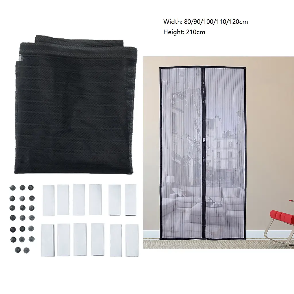 Rideau de porte anti-moustique personnalisé, moustiquaire, en fil souple, rideau de porte magnétique de haute qualité