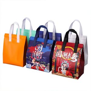 กระเป๋าเก็บความร้อนแบบไม่ทอสำหรับส่งอาหาร  กระเป๋าเก็บความเย็นแบบไม่ทอสำหรับใส่อาหารกลางวัน - Product Image 4