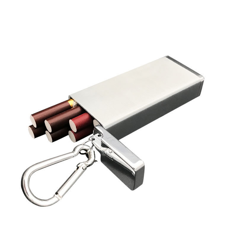 ZXPYN SchlüSselanhäNger Zigarettenetui 2pcs Zigarettenet Mini Zigarettenetui Aus Aluminium Halterung FüR MäNner Wasserdicht Tasche Rund Zigaretten Box