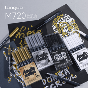 Marqueur de peinture acrylique blanc extra opaque, stylo permanent à encre liquide directe, pour surlignage, <span class=keywords><strong>dessin</strong></span>, bricolage, artisanat, fournitures artistiques, PET non effaçable - Product Image 3
