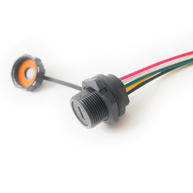 Factory Custom Copper Micro USB 3.0 Type-C Panel Mount Cable PA66 Industrial Waterproof IP67 Female Connector