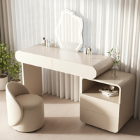 Meuble-lavabo moderne minimaliste en bois massif avec miroir éclairé réglable, tiroirs de rangement, taille personnalisable, design modulaire pour appartement
