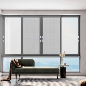 หน้าต่างบานเลื่อนอลูมิเนียมอัลลอยด์แบบบางพิเศษ 6 ราง ราคาโรงงานโดยตรง สำหรับวิลล่าสร้างเองและระเบียง - Product Image 1