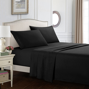 Ensemble de literie de luxe <span class=keywords><strong>noir</strong></span> avec housse de coussin 100% polyester, drap et taies d'oreiller taille King Size – Vente en gros - Product Image 3