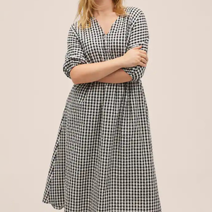 <span class=keywords><strong>Robe</strong></span> en coton à <span class=keywords><strong>carreaux</strong></span> vichy grille <span class=keywords><strong>noir</strong></span> <span class=keywords><strong>et</strong></span> <span class=keywords><strong>blanc</strong></span> Robes pour femmes Robes d'été pour dames Robes décontractées - Product Image 4