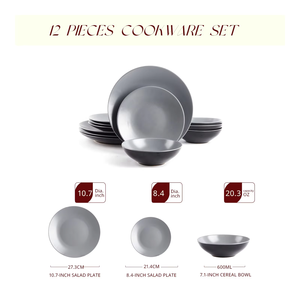 Round Kitchen Ceramic Plates Elegant HigH Quality Ceramic <b>Dinnerware</b> <b>Set</b> Premium Stoneware <b>Dinnerware</b> <b>Set</b> - Product Image 2