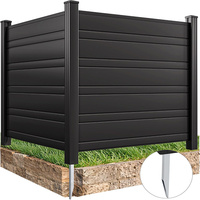 JH-Mech Clôture d'extérieur personnalisée pour climatiseur, avec persiennes horizontales 44" L x 44" H, montage facile et piquets métalliques