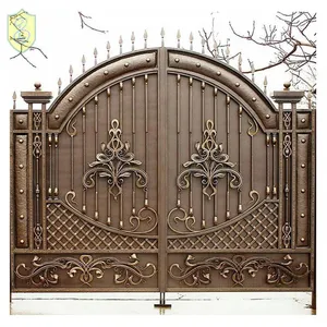 Porte d'entrée de Style de luxe en option, porte en fer forgé en métal, porte en fer Antique