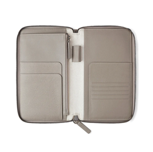 Tarjetero de cuero genuino a la moda para <span class=keywords><strong>mujer</strong></span>, billetera larga con cremallera, billetera para documentos de viaje, billetera para pasaporte - Product Image 2