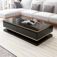 Ensemble moderne de meuble TV et table basse en pierre de luxe avec tiroir, mobilier durable pour hôtel et salon