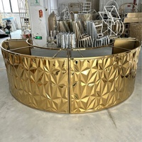 Nouvelle table de bar en acier inoxydable pour mariages et banquets avec plateau en verre, mobilier de mariage pour hôtel