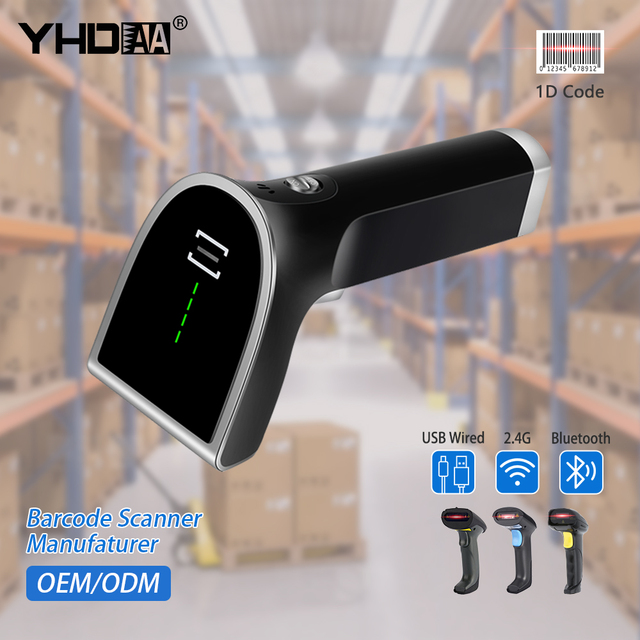 YHDAA High Speed Auto Sensor Barcode Reader Anti Drop Durable Handheld 1D Usb Laser Barcode Scanner Gun