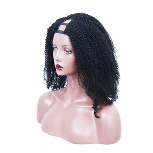 Shoumei bán buôn tóc con người tóc giả 4A 4B 4C afro kinky xoăn tự nhiên mà<span class=keywords><strong>u</strong></span> đen Brazil tóc con người kinky xoăn <span class=keywords><strong>U</strong></span> phần V phần nửa tóc giả - Product Image 6