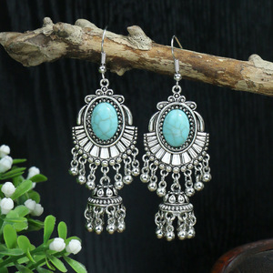 Boucles d'oreilles bohèmes en forme de lustre, plaqué argent 925, motif floral, pour femmes, bijoux de fête - Product Image 3