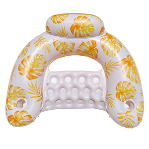 Nueva versión PVC inflable fila flotante piscina hamaca plegable raya cama de agua con sillón reclinable flotante y red de Clip - Product Image 5