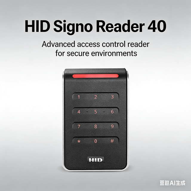 HID 40KNKS-00-000000 Signo 40K Wall Mount Keypad Reader, 13.56MHz and 125kHz, OSDP/Wiegand,