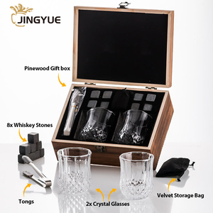 Trung quốc sản xuất biểu tượng tùy chỉnh khắc Whisky Kính Set với barware Whisky Stones phụ kiện trong gỗ hộp quà tặng cho nam giới - Product Image 2