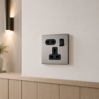 Interrupteur à bascule en acier inoxydable modèle A1, norme britannique, 250V, pour montage mural, décoration intérieure résidentielle et hôtelière