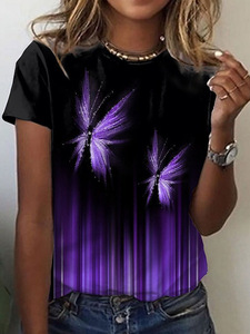 Camiseta de Verano <span class=keywords><strong>para</strong></span> Mujer, Estampada, de Manga Corta, Cuello Redondo, Holgada, Informal, Bonita, Blusa Tipo Túnica, Camiseta Básica, Blusa <span class=keywords><strong>para</strong></span> Negocios, Venta al Por Mayor - Product Image 2
