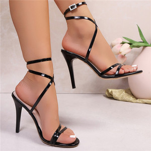 Sexy Lace-up Ankle Strap Outdoor High-Heeled Sandals Women Summer Thin Straps Large Size Stiletto Heel - Product Image 3