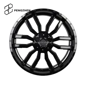 Pengzhen Passenger Car Rims Deep Lip Hyper Black Concave 24 Inch 6x139.7 Deep Dish Alloy Wheels For Dodge