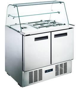 Comercial NSF Salad Bar Display <span class=keywords><strong>Counter</strong></span> Fan Refrigerador de refrigeración para Sandwich Pizza Prep Aplicación de alimentos congelados - Product Image 3