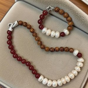 Bracelet en perles <span class=keywords><strong>d</strong></span>'eau douce chic et tendance pour femme, collier en agate de Cook avec chaîne en bambou – Fait main, personnalisé et très tendance - Product Image 1