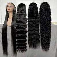 Perruques en cheveux humains HD Lace Frontal 13x4 13x6 5x5, lisses Yaki ou crépues, sans colle, pré-épilées, pour femmes noires - Vente en gros