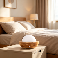 Diffuseur d'arômes en bois grainé 200 ml avec lumière LED nocturne, humidificateur ultrasonique à huiles essentielles pour chambre à coucher