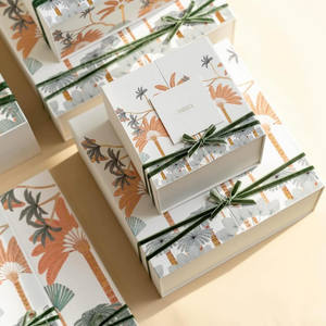 双层开口枣椰坚果甜品盒方形食品纸巧克力礼品盒斋月杯套装开心果盒包装 - Product Image 3