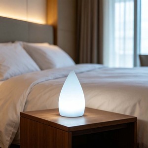 AC 전원 공급 LED 테이블 램프 사각형 플라스틱 장식 램프 (레스토랑, 침실, 바, 호텔용 리모컨 포함) - Product Image 2