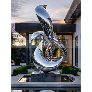 Escultura Metálica de Acero Inoxidable 304 Estilo Art Deco ANW6538, Soporte OEM, Artesanía para Paisajismo, Ideal para Aniversarios - Product Image 1