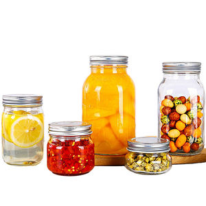 Pot en verre transparent vide avec couvercle, 5oz 8oz 12oz 16oz 25oz 32oz, 15 pièces - Product Image 2