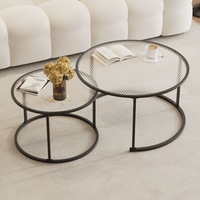 Table basse multifonctionnelle en verre avec cadre métallique, style INS, design italien, blanc crème, pour petit appartement