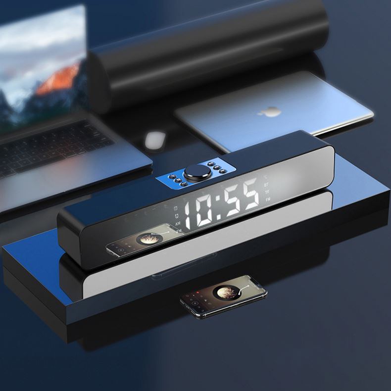 Лидер продаж, светодиодная звуковая панель для телевизора с будильником, USB Проводная Беспроводная BT колонка, домашний кинотеатр, объемная звуковая панель для ПК, телевизора, компьютера, динамика