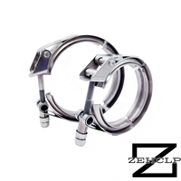 Kit de colliers de serrage double en V à dégagement rapide, poli miroir, en acier inoxydable SS304, sur mesure OEM, pour tuyau d'échappement turbo de 3,0 pouces, robustes